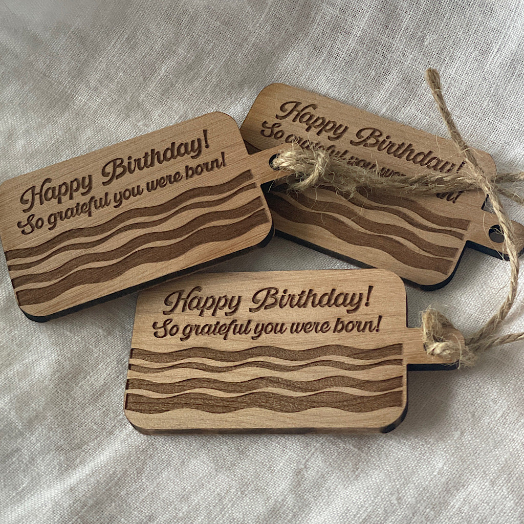 Engraved Birthday Gift Tags / Set of 3